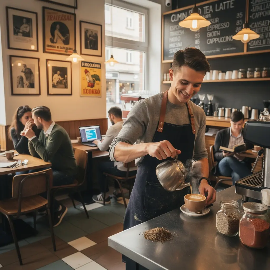 Gyönyörű, fűszeres tea, amely egy szép pohárban látható, napfényben.