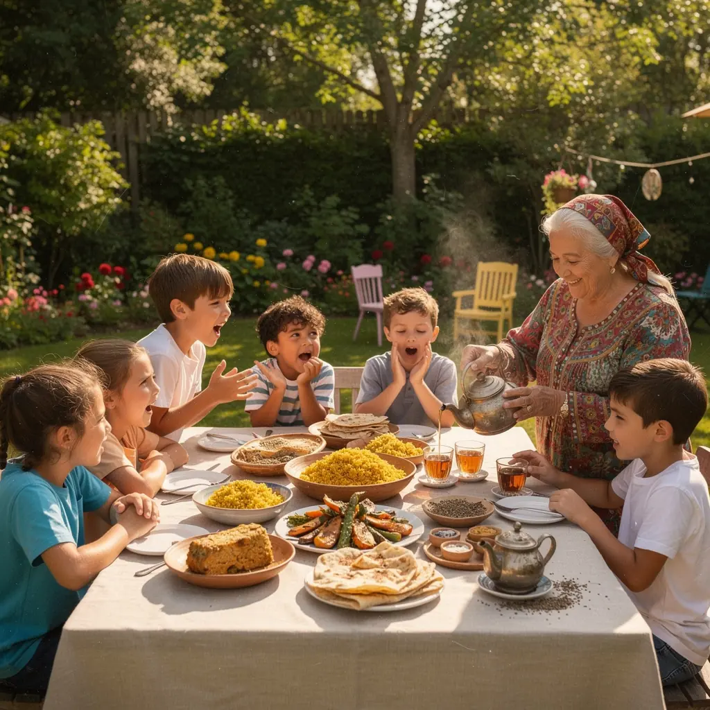 Köménymag tea gőzölgő csészében, aranysárga színű folyadékkal.